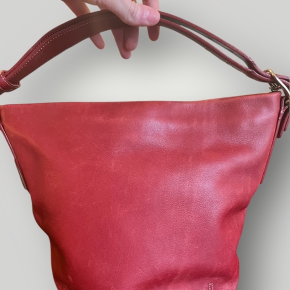 Vintage Coach Legacy Soho Red Soft Leather Bucket Y2K Bag 9186 Shoulder Hobo COA - Picture 7 of 16